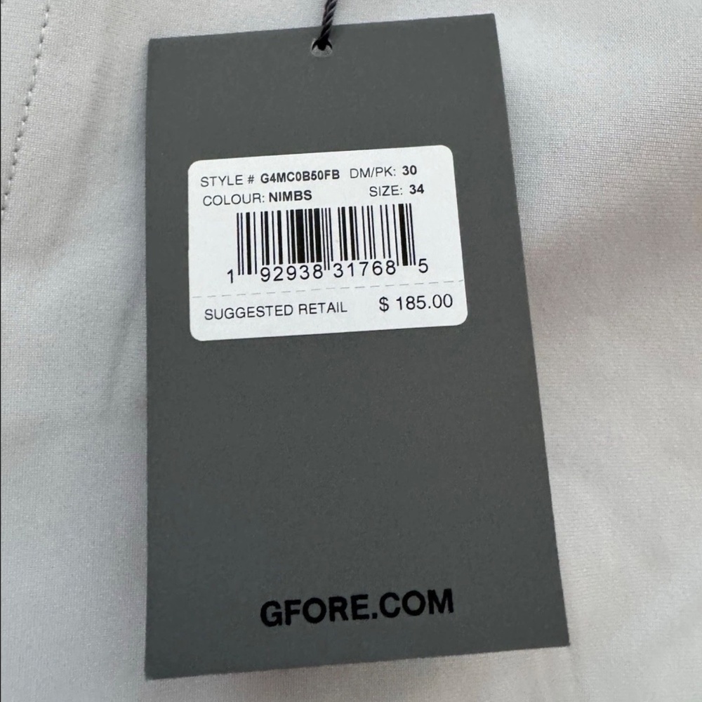 $185 G/Fore Golf Pants Nimbus Tour 5 Pocket Straight Leg Stretch Men 34x30 - Picture 3 of 5